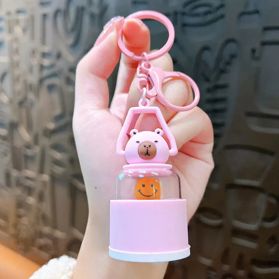 Cute Capybara Night Light Keychain Pendant