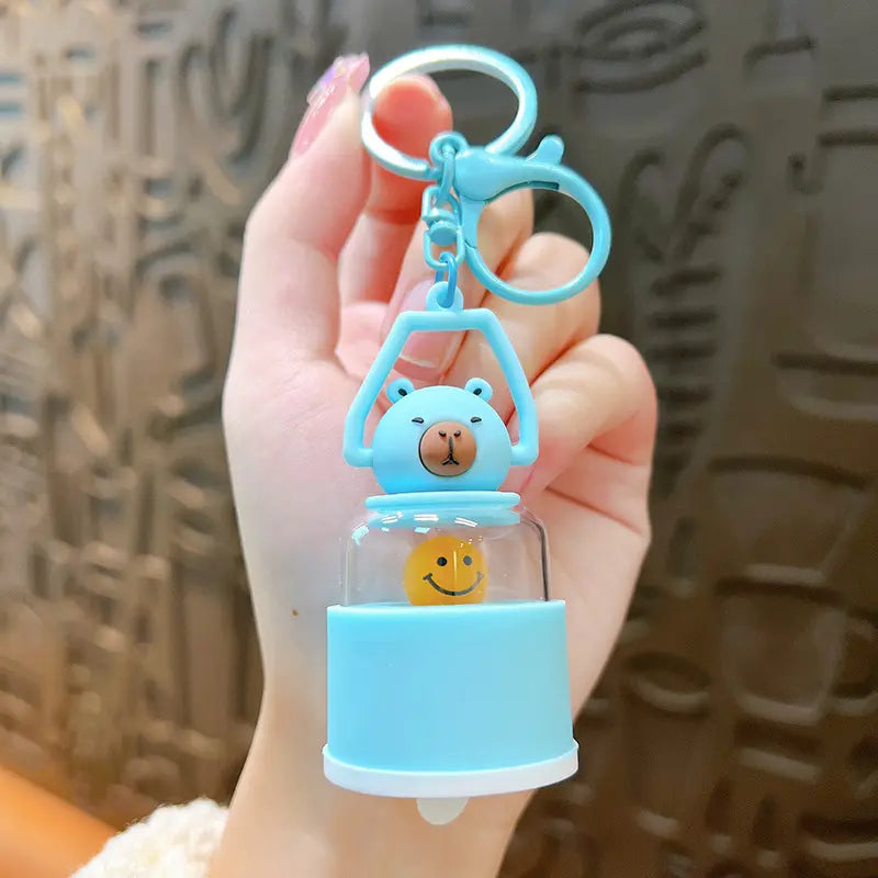 Cute Capybara Night Light Keychain Pendant