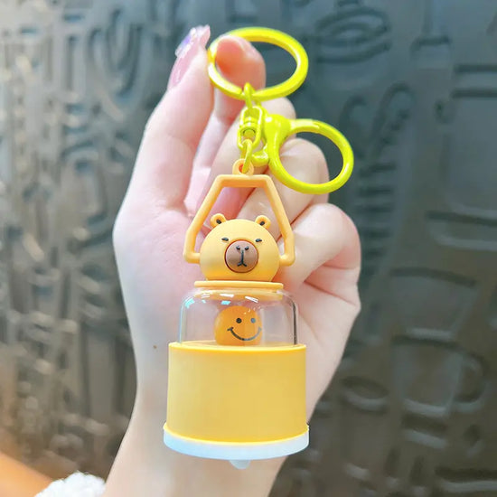 Cute Capybara Night Light Keychain Pendant