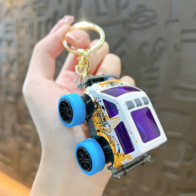 Pull Back Inertia Off-Road Vehicle Keychain Pendant