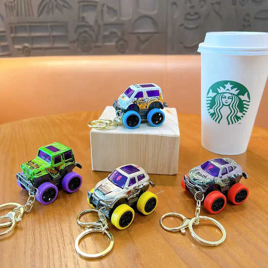 Pull Back Inertia Off-Road Vehicle Keychain Pendant