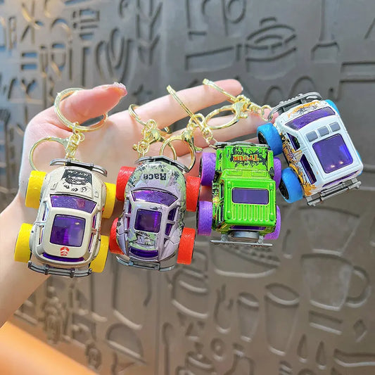 Pull Back Inertia Off-Road Vehicle Keychain Pendant