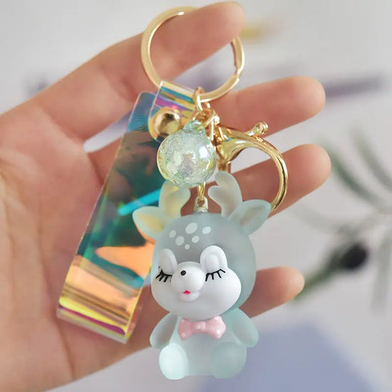 Acrylic Elk Keychain Pendant with Light