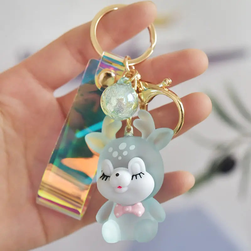 Acrylic Elk Keychain Pendant with Light