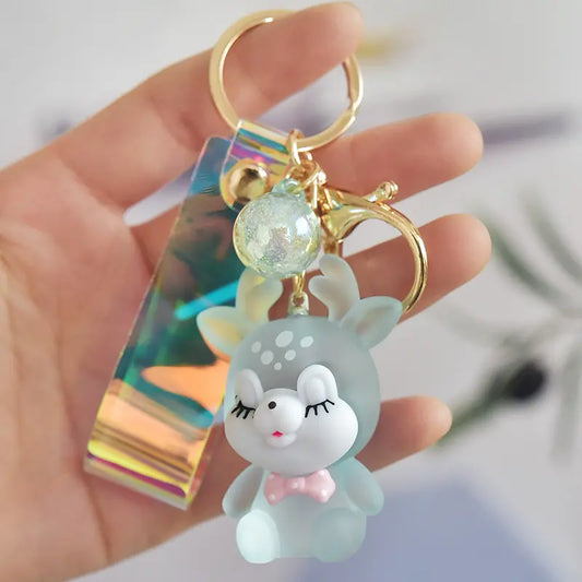 Acrylic Elk Keychain Pendant with Light