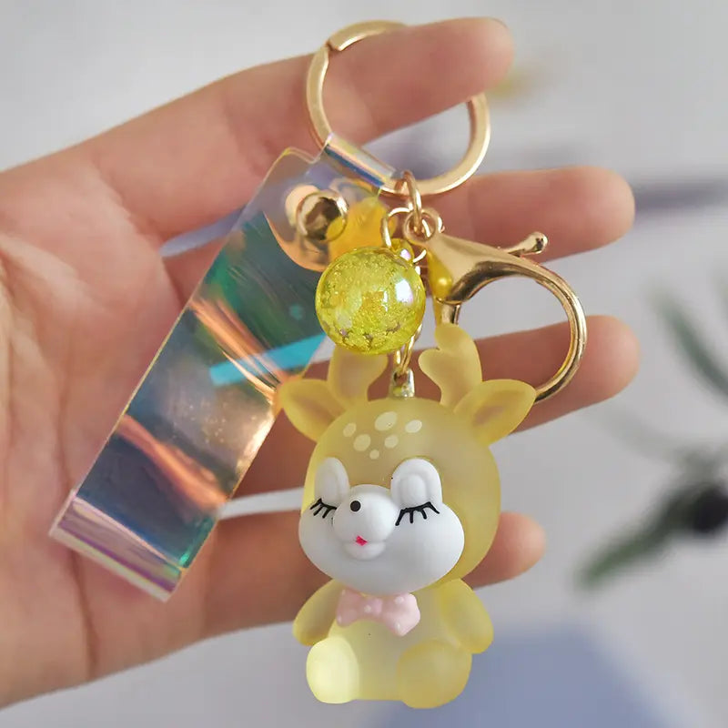 Acrylic Elk Keychain Pendant with Light