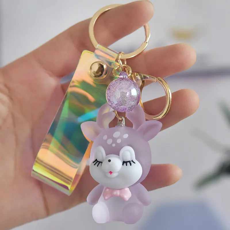 Acrylic Elk Keychain Pendant with Light