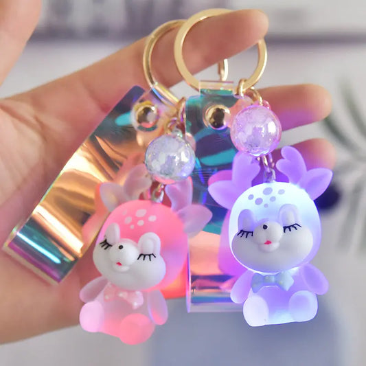 Acrylic Elk Keychain Pendant with Light