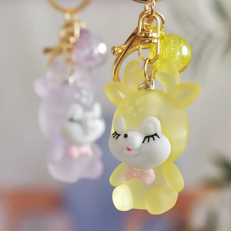 Acrylic Elk Keychain Pendant with Light