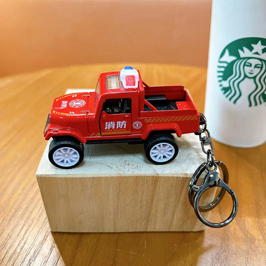 Alloy Pull Back Off-Road Vehicle Keychain Pendant
