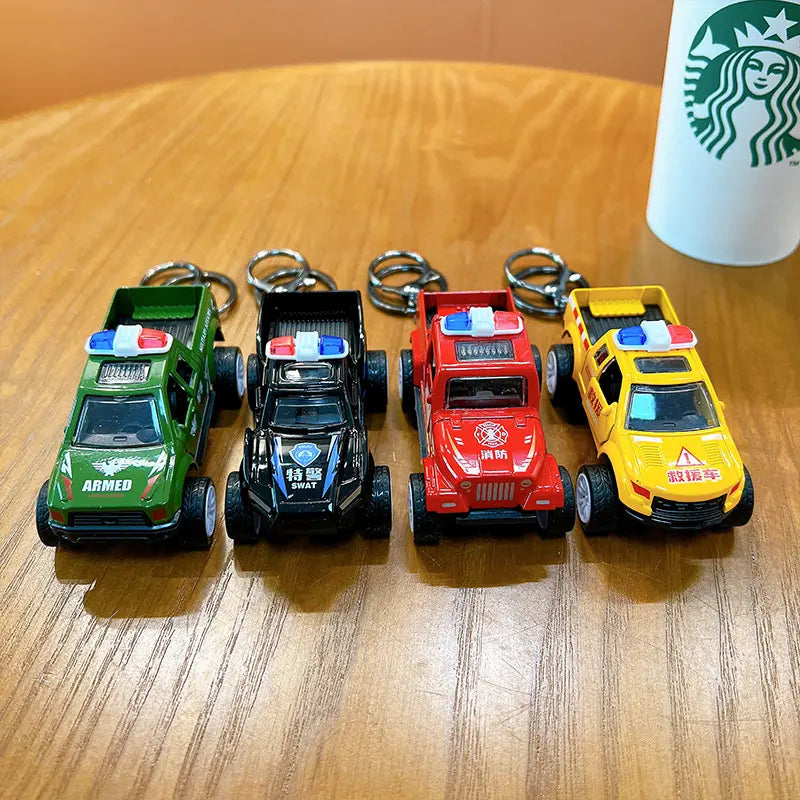 Alloy Pull Back Off-Road Vehicle Keychain Pendant