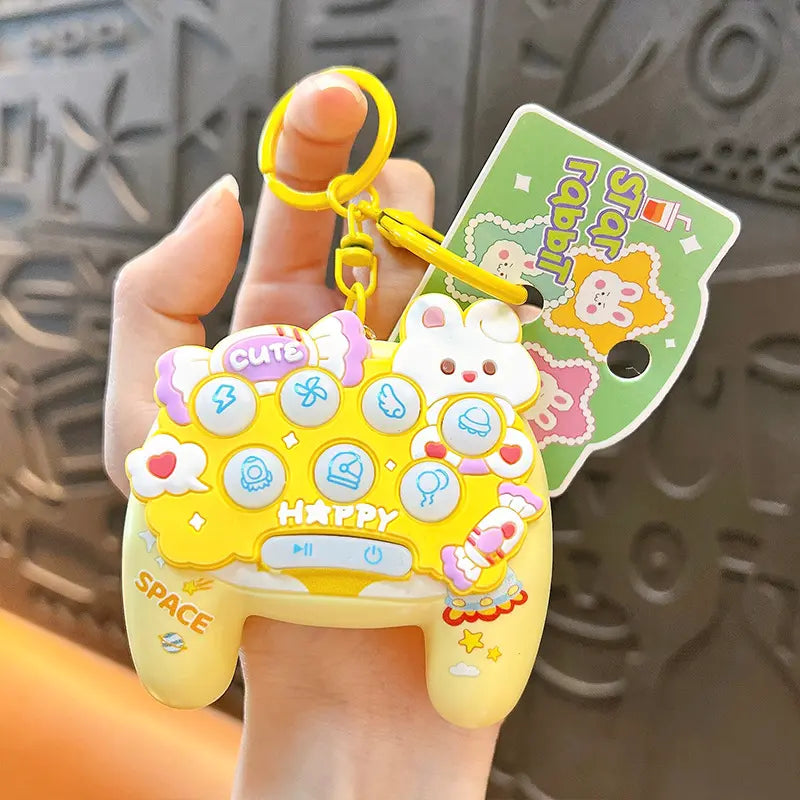 Cute Candy Bunny Whack-A-Mole Keychain Pendant