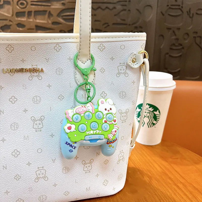 Cute Candy Bunny Whack-A-Mole Keychain Pendant