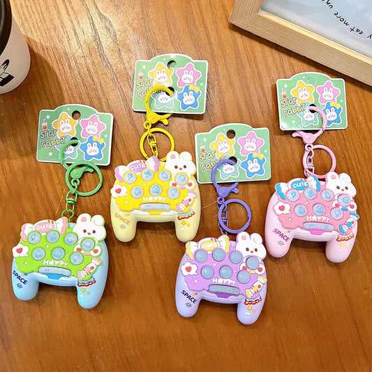 Cute Candy Bunny Whack-A-Mole Keychain Pendant