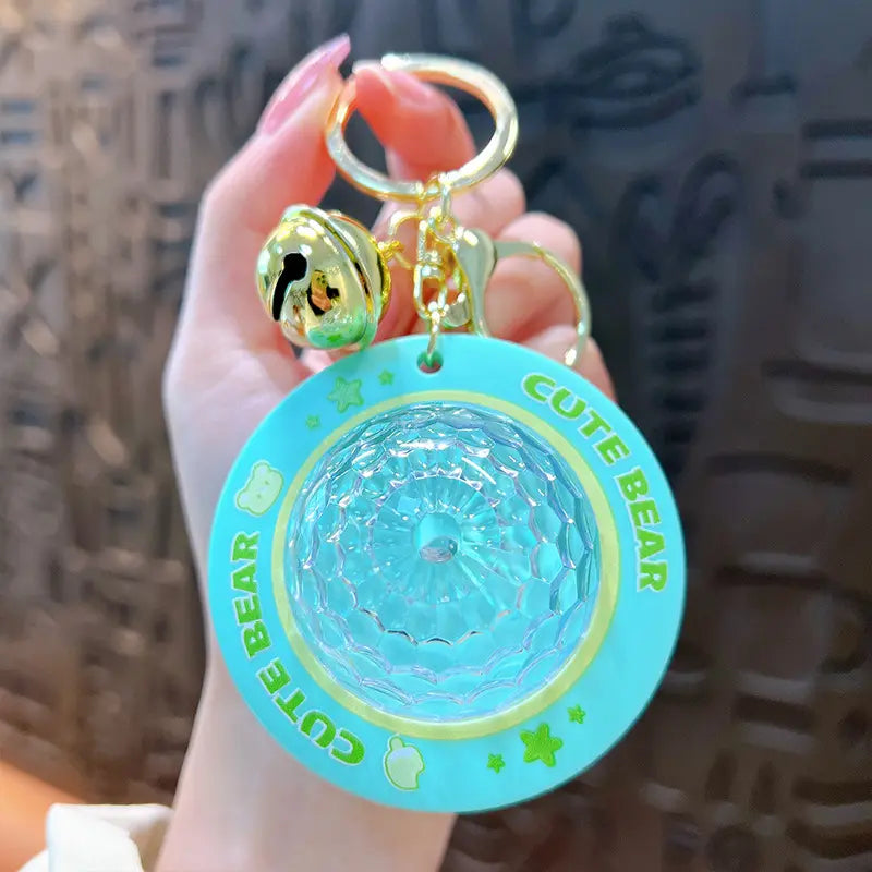 Atmosphere Colorful UFO Projector Light Keychain Pendant
