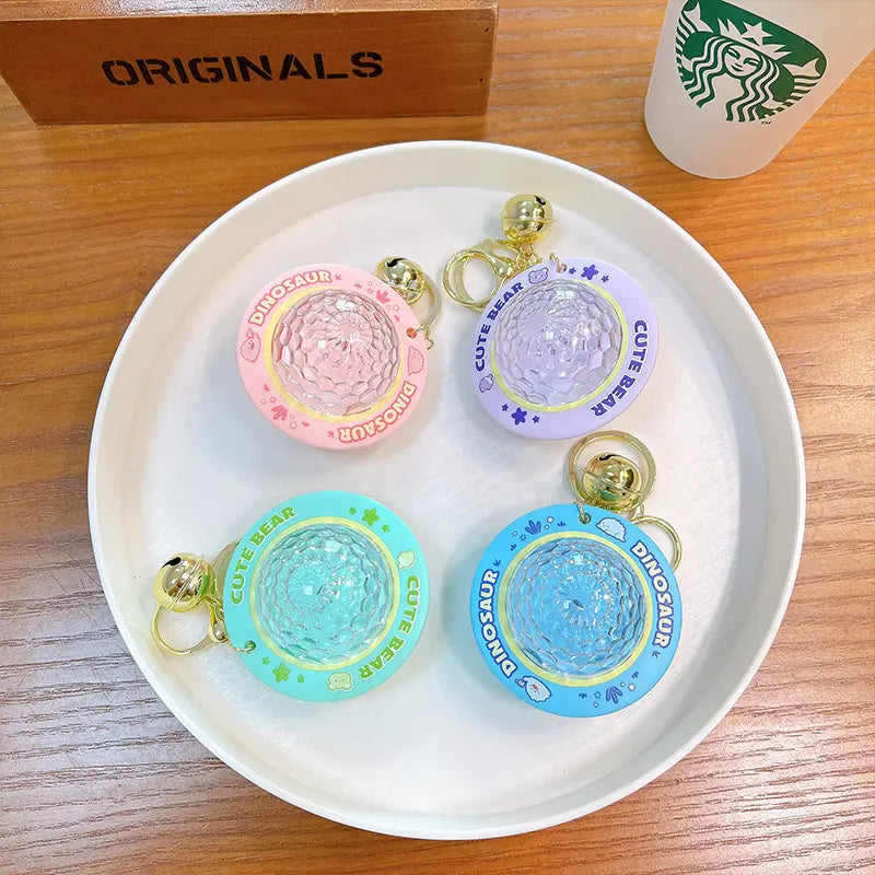 Atmosphere Colorful UFO Projector Light Keychain Pendant