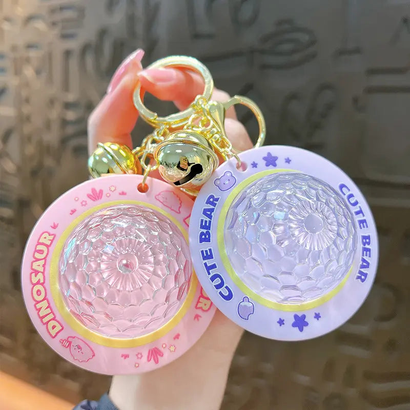 Atmosphere Colorful UFO Projector Light Keychain Pendant