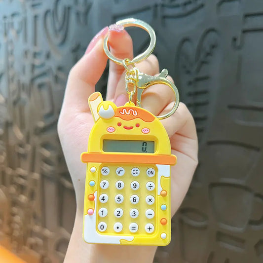 Milk Tea Cup Calculator Keychain Pendant