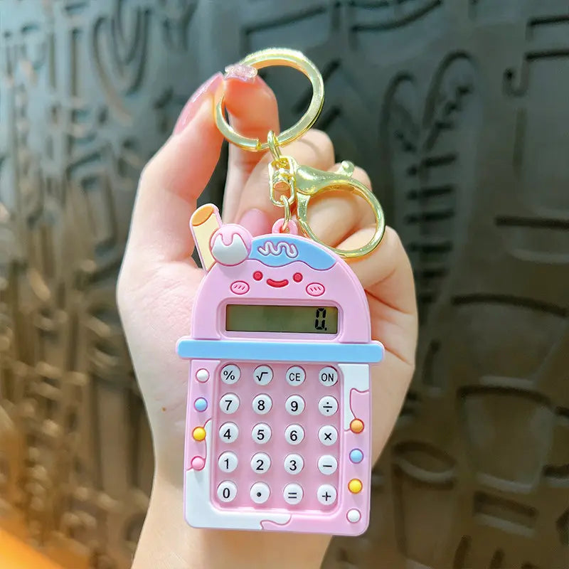 Milk Tea Cup Calculator Keychain Pendant