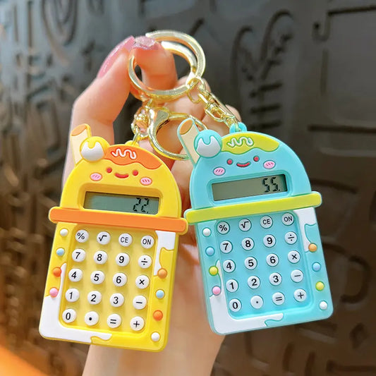 Milk Tea Cup Calculator Keychain Pendant