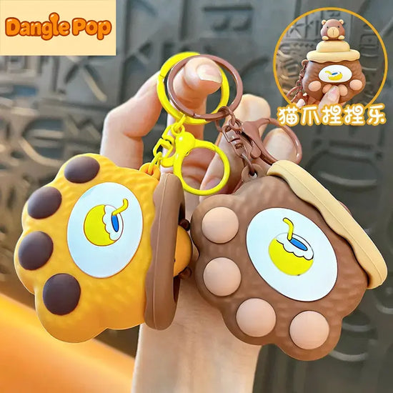 Creative Stress Relief Cat Paw Squeeze Keychain Pendant