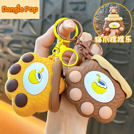 Creative Stress Relief Cat Paw Squeeze Keychain Pendant