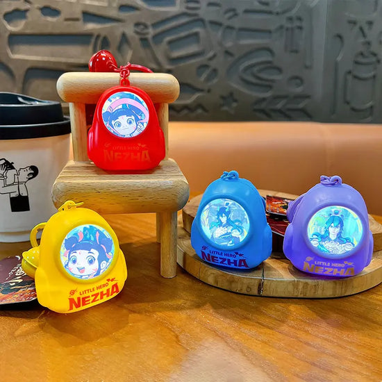Nezha Luminous Schoolbag Atmosphere Light Keychain Pendant
