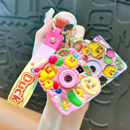 Yellow Duck Projector Camera Keychain Pendant