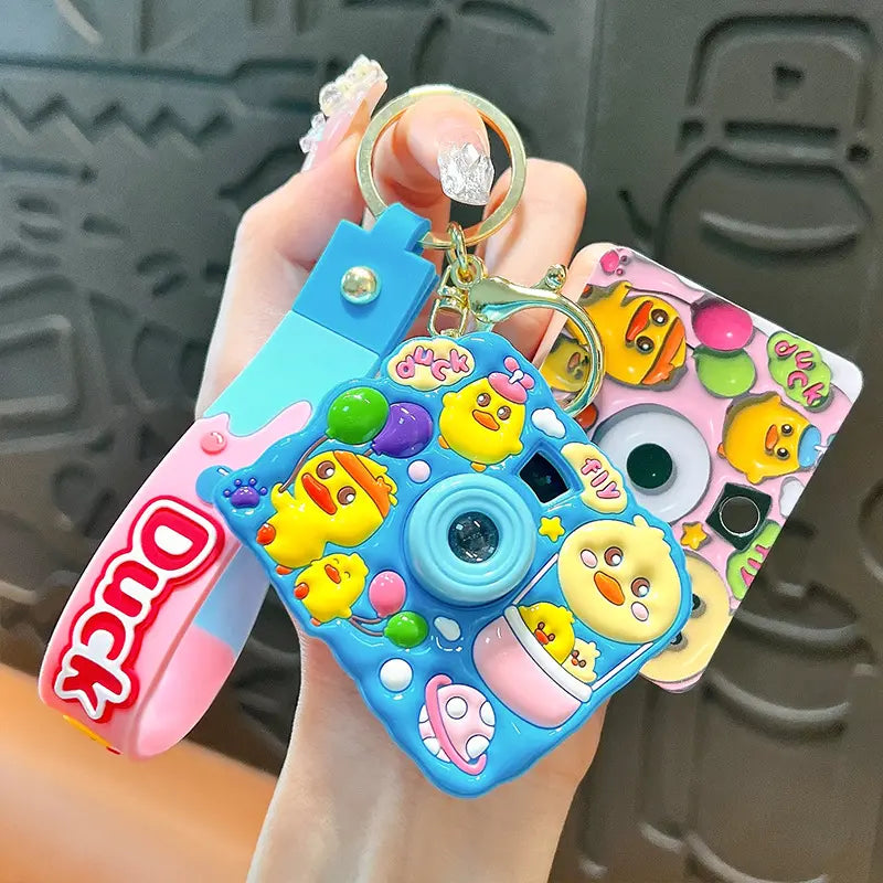 Yellow Duck Projector Camera Keychain Pendant
