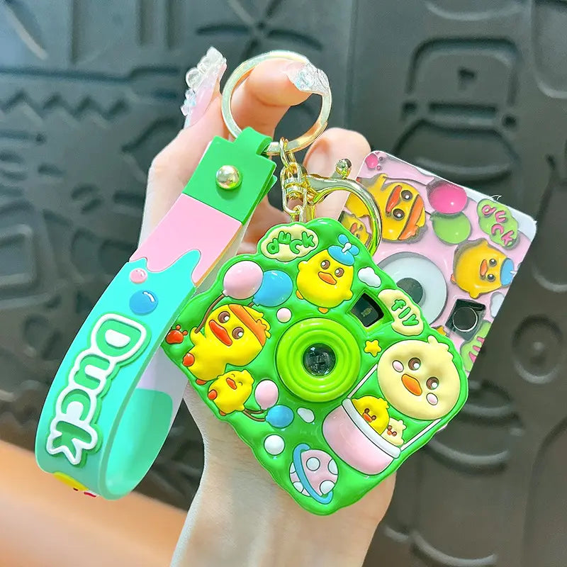 Yellow Duck Projector Camera Keychain Pendant