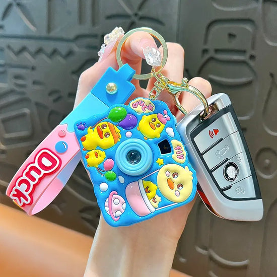 Yellow Duck Projector Camera Keychain Pendant