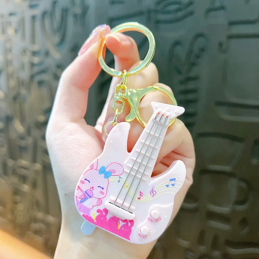 Guitar Mini Musical Toy Keychain Pendant