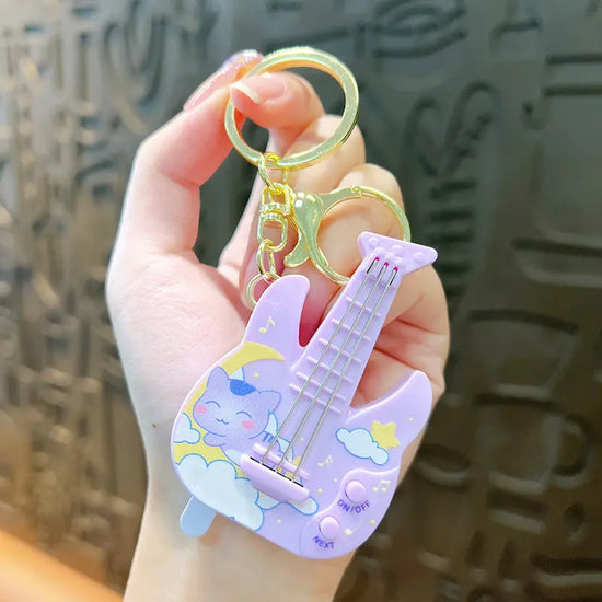 Guitar Mini Musical Toy Keychain Pendant