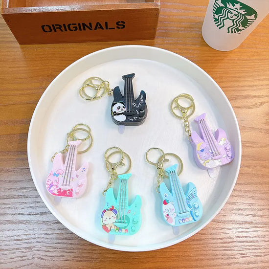 Guitar Mini Musical Toy Keychain Pendant