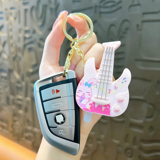 Guitar Mini Musical Toy Keychain Pendant