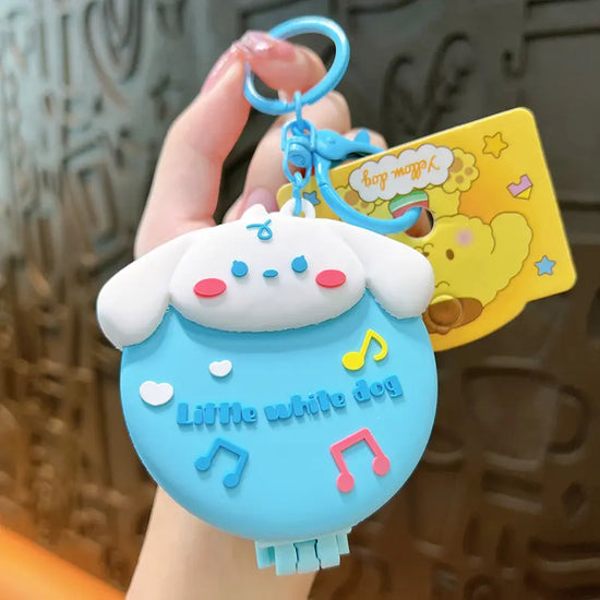 Portable Folding Air Bag Comb Mirror Keychain Pendant