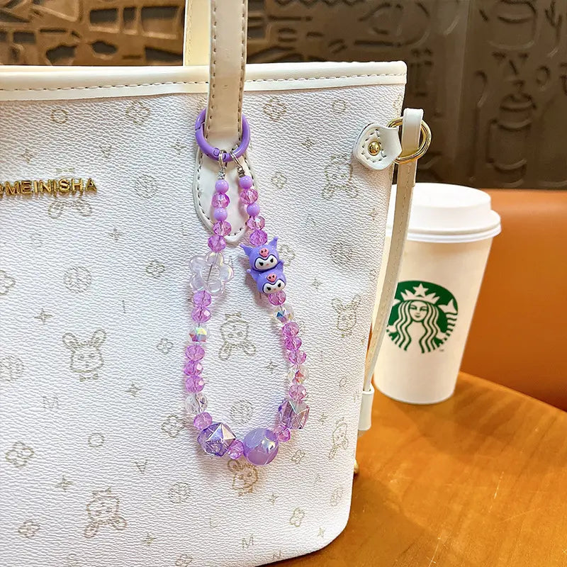 Small Figure Stacking Game Beaded Keychain Pendant