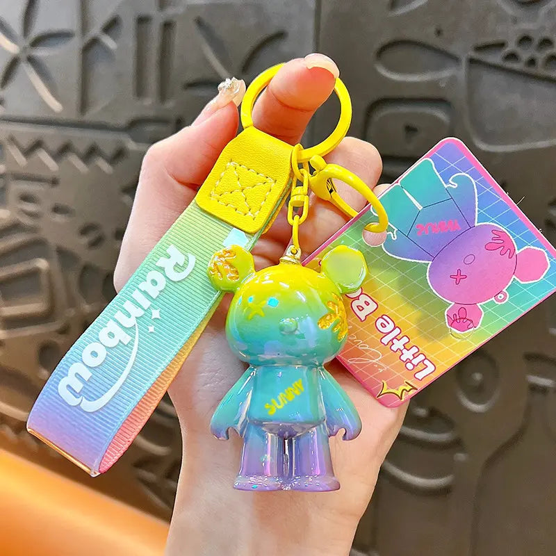 Graffiti Bear Creative Colorful Keychain Pendant