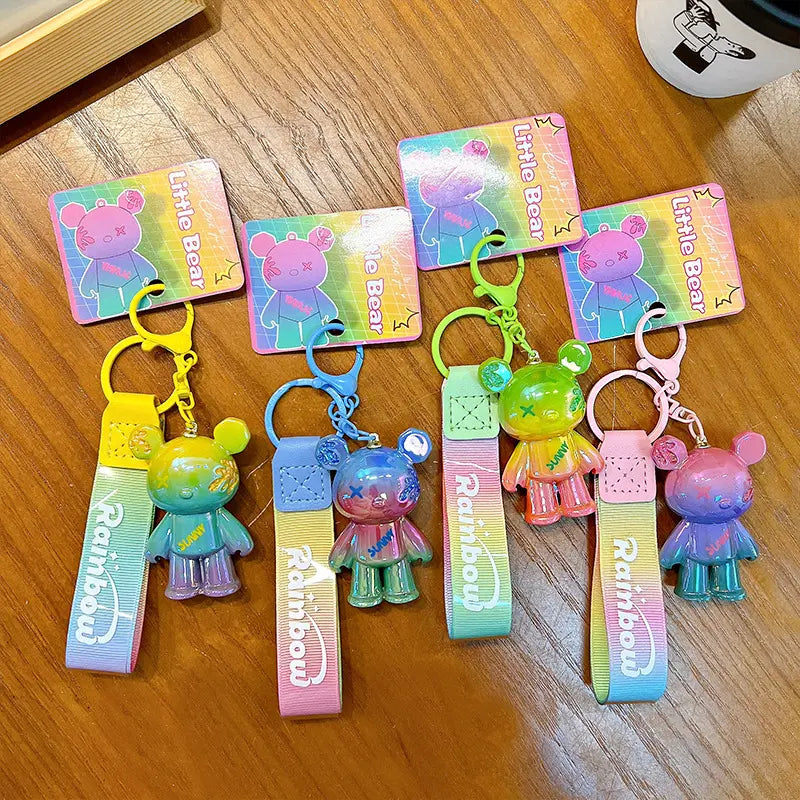 Graffiti Bear Creative Colorful Keychain Pendant