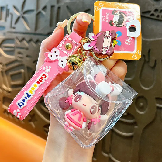 Creative Cute Girl Walking Bag Keychain Pendant
