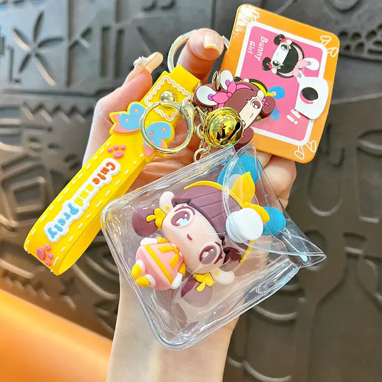 Creative Cute Girl Walking Bag Keychain Pendant