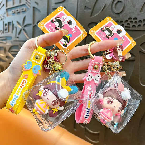 Creative Cute Girl Walking Bag Keychain Pendant