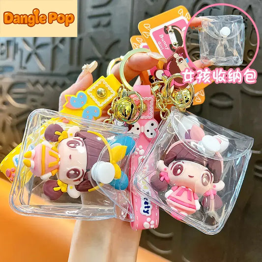 Creative Cute Girl Walking Bag Keychain Pendant