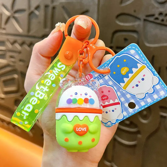 Eggshell Love Bear Keychain Pendant