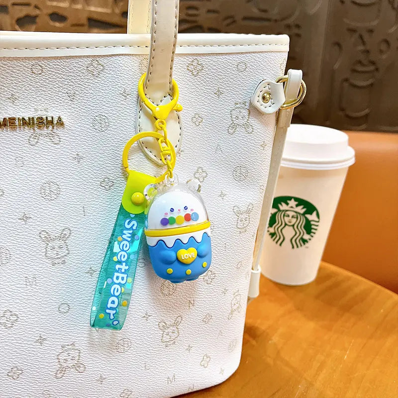 Eggshell Love Bear Keychain Pendant
