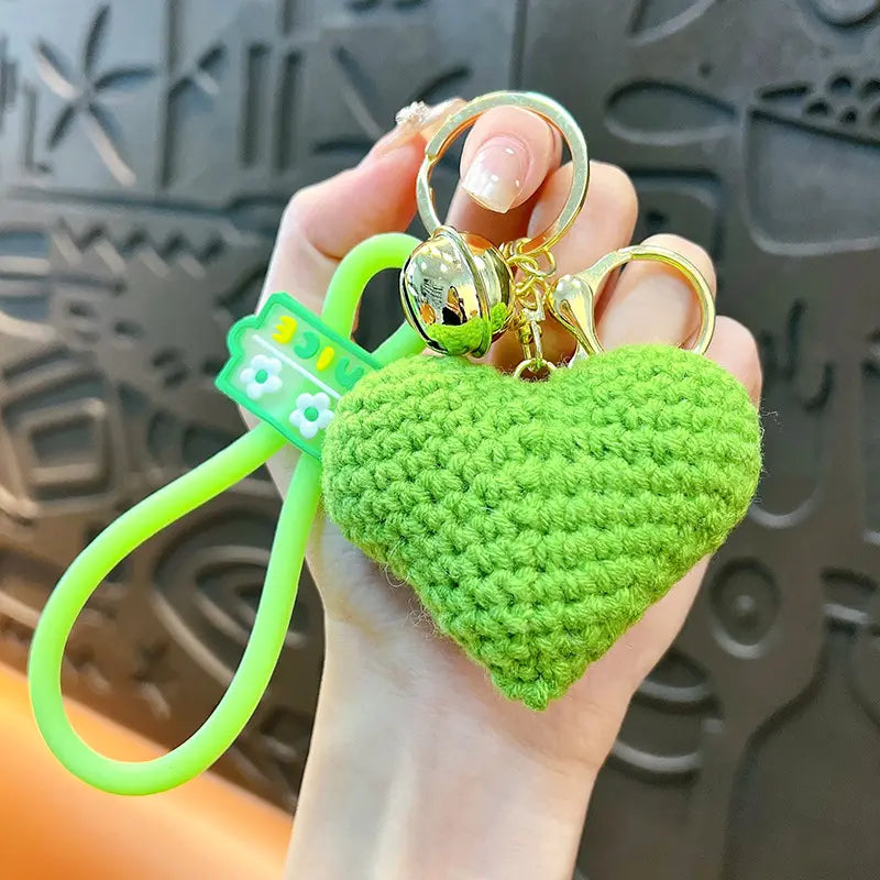 Knitted Handmade Heart Keychain Pendant