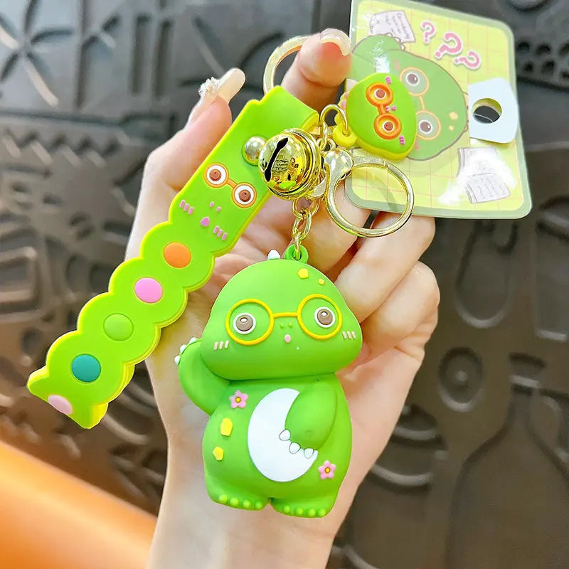 Cartoon Glasses Dinosaur Keychain Pendant