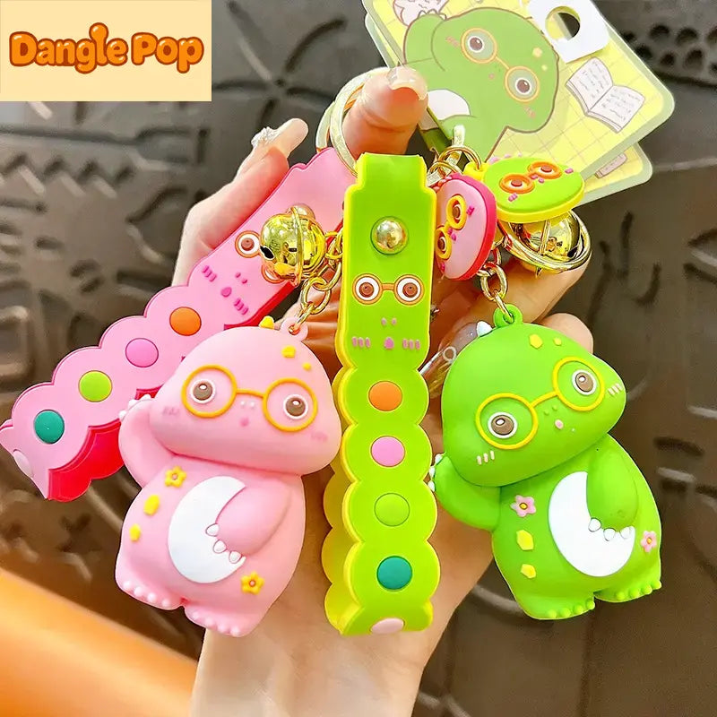 Cartoon Glasses Dinosaur Keychain Pendant