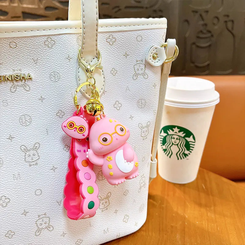 Cartoon Glasses Dinosaur Keychain Pendant
