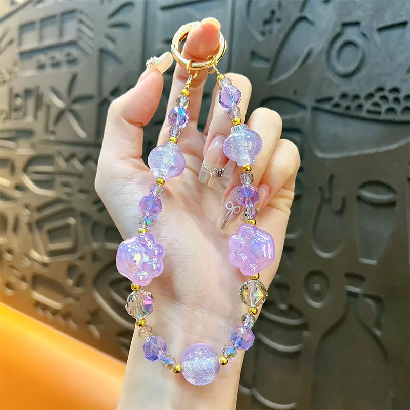Cat Claw Beaded Phone Chain Keychain Pendant